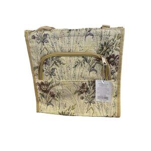 Vintage Bovanou U.S.A. CO. Tapestry Luggage Bag Floral12"x12x5"